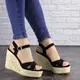 Женские босоножки на танкетке Fashion Randy 1627 36 размер 23,5 см Черный