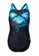 Купальник закрытый для девочек Arena MULTI PIXELS SWIMSUIT SWIM PRO черный, синий, голубой Дет 164с