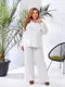 Костюм женский кофта и брюки белый код П1012