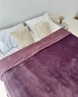 Плед Dushka Home Велюр однотонний 20963 200х230 см баклажановий