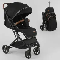 Коляска прогулочная детская "JOY" Black matt + футкавер + съемный бампер + телескопическая ручка для перевозки (85895)