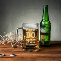 Кухоль для пива "Please do not disturb" з ручкою, англійська, Крафтова коробка