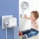 Безопасный тройник 3 гнезда, 220V, 3 USB-A / 1 Type-C, c заземлением, защитные шторки