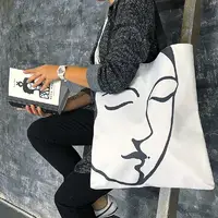 Сумка женская тканевая Original Грустное лицо 40x45 см (SV_FM004_BL)