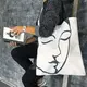 Сумка женская тканевая Original Грустное лицо 40x45 см (SV_FM004_BL)