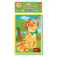 Дитячі м'які пазли "Котик і песик" VT1103-43 формату А5