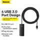 HUB адаптер Baseus Lite Series 4-Port USB-A HUB Adapter (USB-A to USB 3.0*4/1Type-C)  |2m, 3A, 500MB/s|