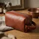 Мужской несессер среднего размера из гладкой кожи на молнии Украина GRANDE PELLE 16766 Светло-коричневый