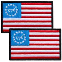 Набор шевронов 2 шт с липучкой Флаг Betsy Ross 1776 США Америка 5х8 см вышитый патч нашивка флага Америки