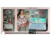 Кукла Emily, высота 30 см, аксессуары, сумочка для девочки. Multicolor (135806)