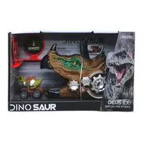 Игровой набор "Dinosaur: запускалка с машинкой", коричневый