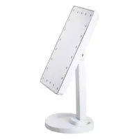 Настольное зеркало с подсветкой 22 LED для макияжа 21х16 см прямоугольное на ножке USB Белое HP-10-4AW