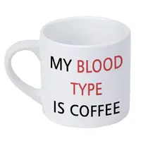 Кружка маленькая My blood type is coffee 170 мл (KRD_20M033)