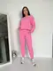 Костюм из микровельвета AO207 Розовый Oversize XL-3XL