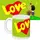 Кружка с принтом Love is... салатовая 330 мл (KR_L126)