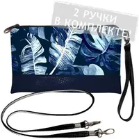 Клатч через плечо Тропические листья 25x15 см (KL_21M015_TSI)