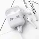 Чехол для AirPods 2/ 1 series - Кот с усами, силиконовый, Белый