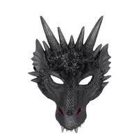 Черная маска дракона RESTEQ из полиуретановой пены, универсальная маска Dragon для взрослых и детей