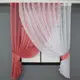 Кухонный комплект (300х170см.), шторки с подвязками. Цвет коралловый с белым. Код 101к 52-0773