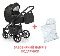 Коляска 2 в 1 Roan Esso Golden Chic, чорний/золото