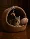 Будка для собак и котов Плюш коричневая №3 520х440х440