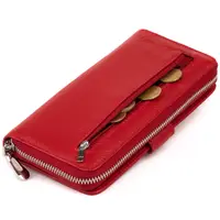 Жіночий шкіряний гаманець для карток та купюр ST Leather 19306 Червоний