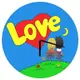 Часы настенные круглые Love синие 36 см (CHR_O_15M001)