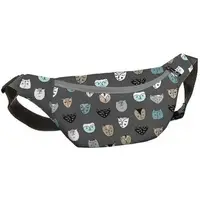 Сумка-бананка Bumbag унисекс на пояс и через плечо Котики 27x16 см