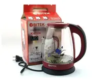 BITEK электрочайник стеклянный 1,8л 2400Вт с цветком
