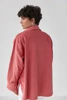Вельветова класична сорочка - рожевий колір, ONE SIZE