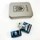 Дуговая электроимпульсная зажигалка USB Украина (металлическая коробка) HL-449. Цвет: синий