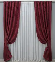 Штори жакард (2шт. 1х2,7м.) колекція "Sultan ХО" Туреччина. Колір бордовий. Код 1472ш 31-028