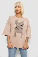 Футболка женская с принтом, цвет бежевый, 244R3008