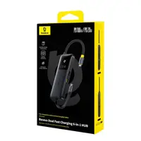HUB адаптер Baseus Dual Fast Charging 6-in-1 HUB (USB-C to HDMI 4K*1+USB-A*2+USB-C*3)