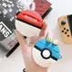 Чехол для AirPods 2/1 series - Poke Balls (Покемон) 3D, силиконовый, Синий