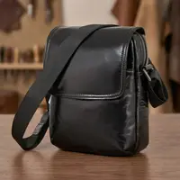 Сумка мужская Vintage 14470 кожаная Черная
