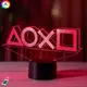 3D ночник "PlayStation" (УВЕЛИЧЕННОЕ ИЗОБРАЖЕНИЕ) + пульт ДУ + сетевой адаптер+ батарейки (3ААА)  3DTOYSLAMP