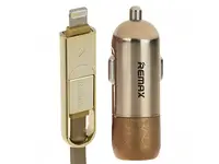 Автомобильное зарядное устройство Remax Finchy RC-C103 1*USB + Combo кабель gold