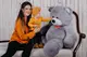 Большая мягкая игрушка мишка Yarokuz Билли 150 см Серый