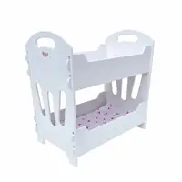 Игрушечная кровать для кукол Мася, двухъярусная, деревянная. White (109219)