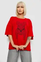 Футболка женская с принтом, цвет красный, 244R3008