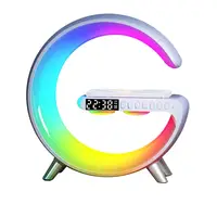 Нічник настільна лампа смарт RGB Happy Light Smart Light Sound Machine з бездротовою зарядкою 15W і Bluetooth колонкою 3W БІЛИЙ