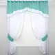 Кухонный комплект, (280х170см.) шторки с ламбрекеном и подхватами. Цвет белый с бирюзовым. Код 084к 52-0566