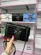 Черный - крокодиловый принт - каркасный стильный клатч с птицами на магнитах (0298-3)