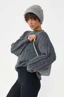 Шерстяной джемпер свободного кроя - темно-серый цвет, ONE SIZE (есть размеры)