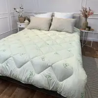 Одеяло двуспальное стеганое зимнее из бамбукового волокна Leri Max 21529 175х210 см салатовое