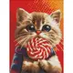 Набор для творчества Идейка Алмазная мозаика Котик с конфеткой AMO7976 30х40 см