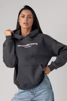 Тепле худі з написом alexanderwang - темно-сірий цвет, L