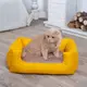 Лежанка для кота и собаки Комфорт желтая с бежевым XL - 120 x 80