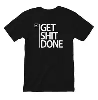 Футболка мужская "Get Shit Done", Черный, XXL, английский